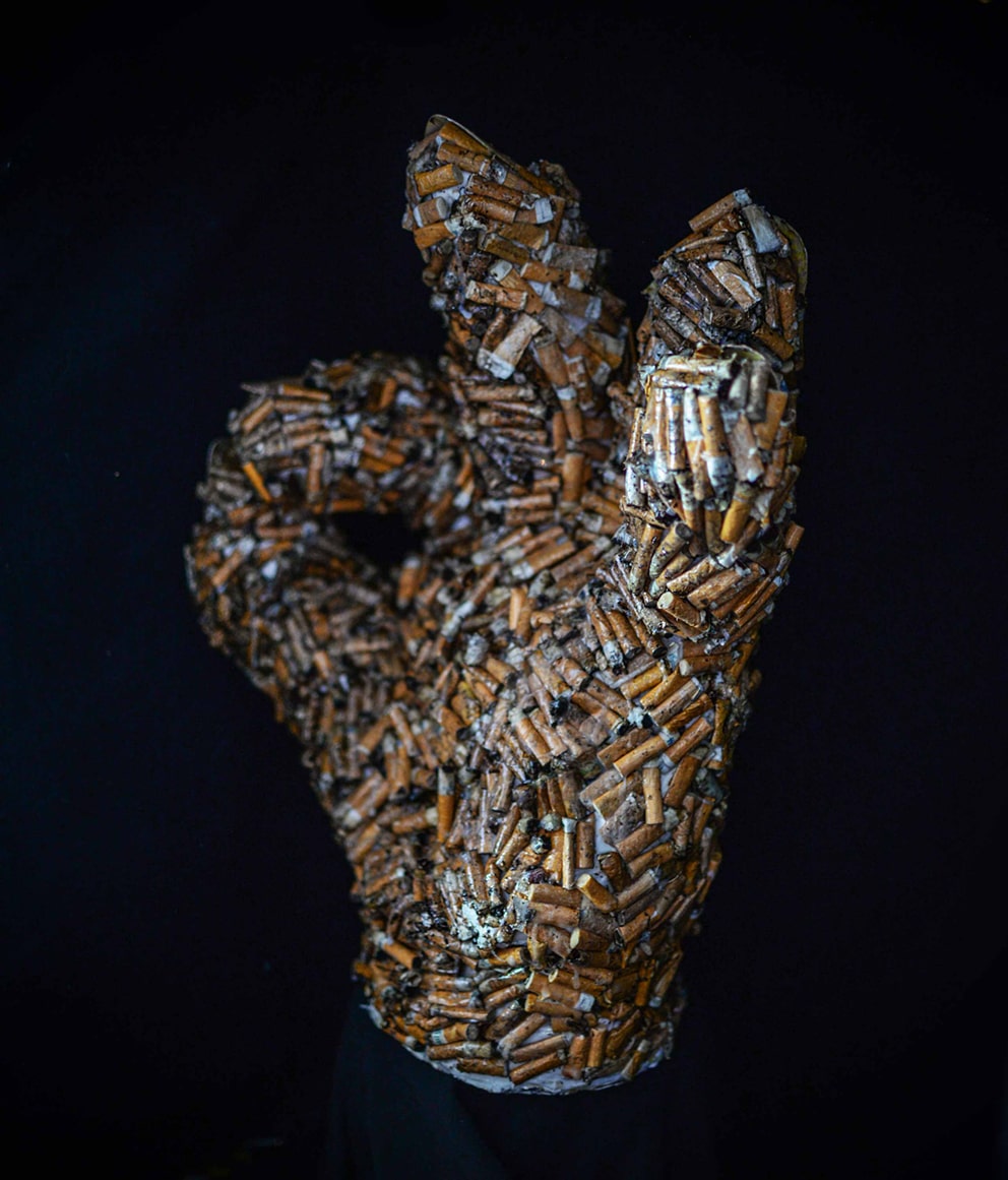 Thank You For Not Toxic Wasting recycled sculpture Jesse Paananen Photography