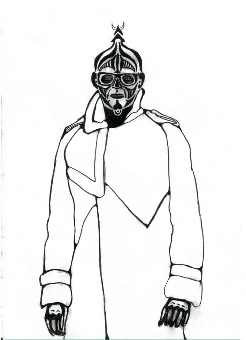 Visio Festival 2022 Charcoal portrait of LTJ Bukem by VV-machine